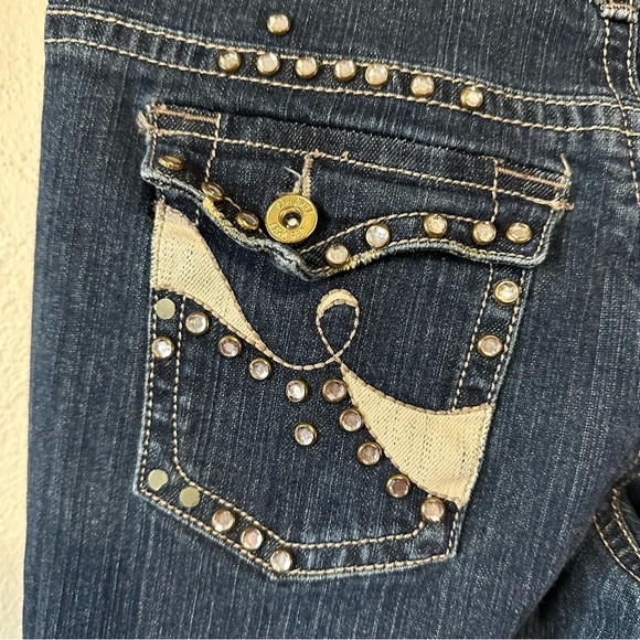 Echo Red Bootleg Regular Jeans Bling Bejeweled Rhinestone Size 29/9 R - Picture 5 of 13